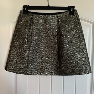 NWOT Black & Gold Jacquard TIBI Mini Skirt